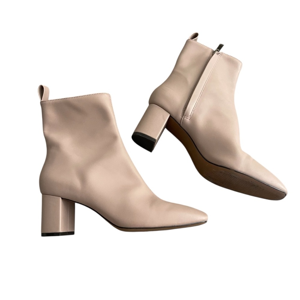 H&M beige block heel ankle booties - 40/8.5